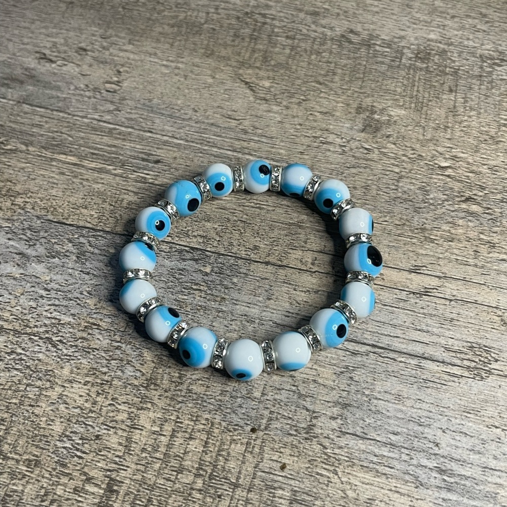 Turkish Bulk white evil eye bracelet